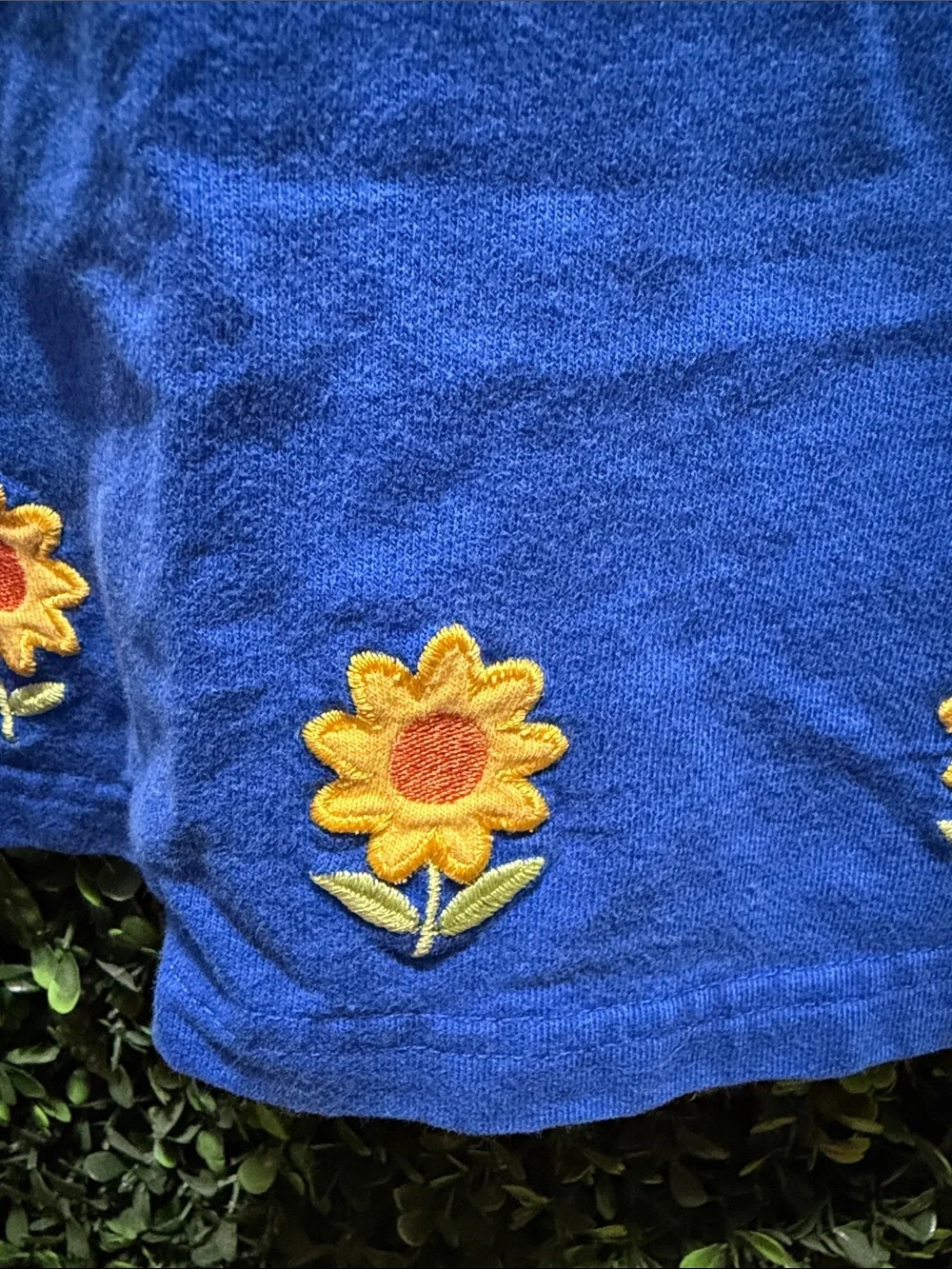 Gymboree Royal Blue Sleeveless Tunic with Sunflower Embroidery